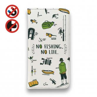 【手帳型ベルトなし】【Stick Case】【釣りざんまい】釣りに行く道具_ホワイト