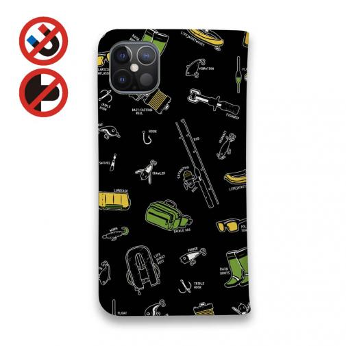 【手帳型ベルトなし】【Stick Case】【釣りざんまい】釣りに行く道具_ブラック