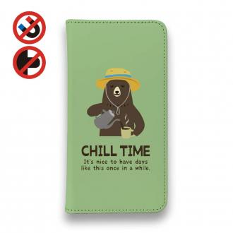 【手帳型ベルトなし】【Stick Case】クマさんのチルタイム_カラフル(wakat)