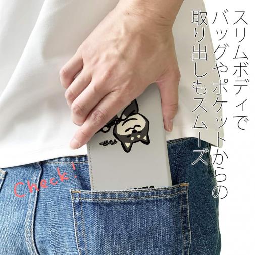 【手帳型ベルトなし】【Stick Case】柴犬のイヤだー_黒柴(wakat)