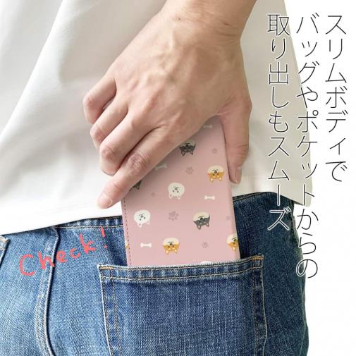 【手帳型ベルトなし】【Stick Case】柴犬いっぱい(wakat)
