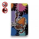 【手帳型ベルトなし】【Stick Case】【釣りざんまい】エギに釣られるアオリイカ_ビビッドカラー