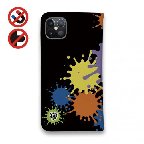 【手帳型ベルトなし】【Stick Case】【釣りざんまい】エギに釣られるアオリイカ_ビビッドカラー