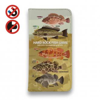 【手帳型ベルトなし】【Stick Case】【FISH MAN】ハードロックフィッシュゲーム ブラウン