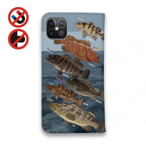 【手帳型ベルトなし】【Stick Case】【FISH MAN】ハードロックフィッシュゲーム ブルー