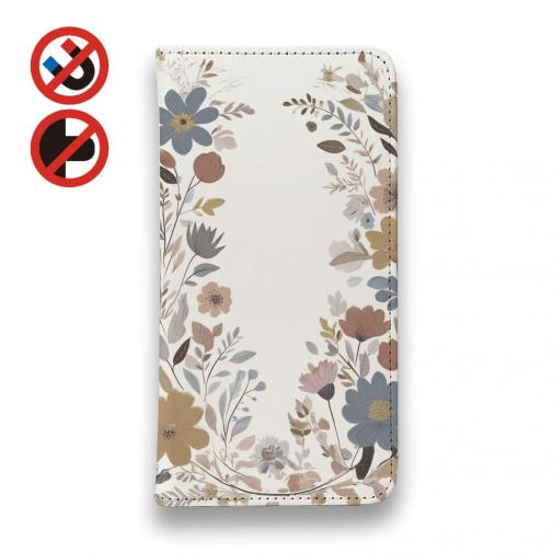 【手帳型ベルトなし】【Stick Case】北欧くすみカラーの花