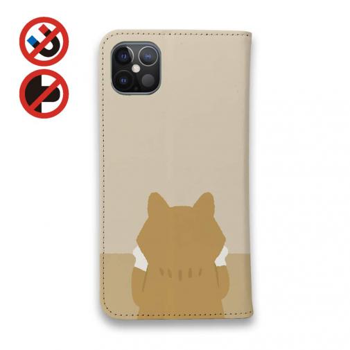 【手帳型ベルトなし】【Stick Case】何か気になる柴犬_赤柴_くすみカラー(wakat)