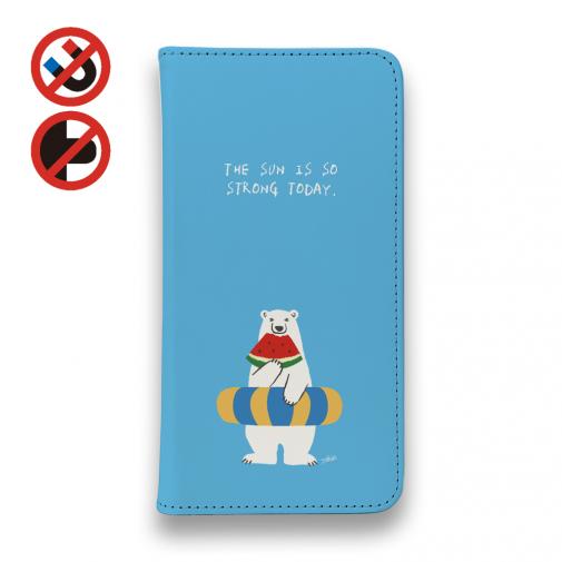 【手帳型ベルトなし】【Stick Case】シロクマさんの夏(wakat)