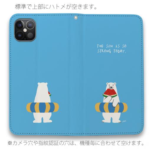 【手帳型ベルトなし】【Stick Case】シロクマさんの夏(wakat)