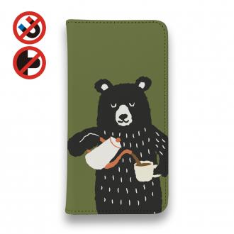 【手帳型ベルトなし】【Stick Case】クマさんカフェ気分(wakat)