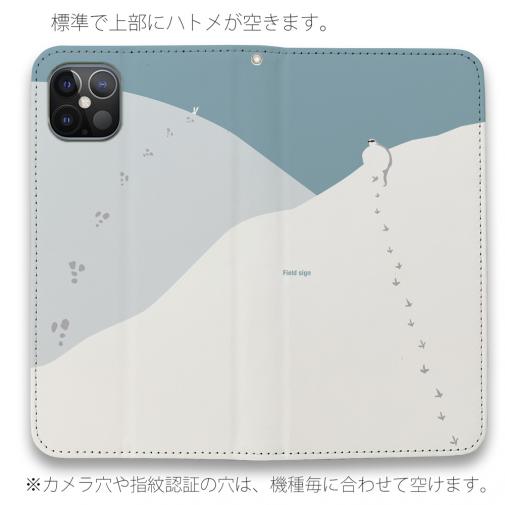【手帳型ベルトなし】【Stick Case】【FISH MAN】山シリーズ「雷鳥／足跡」