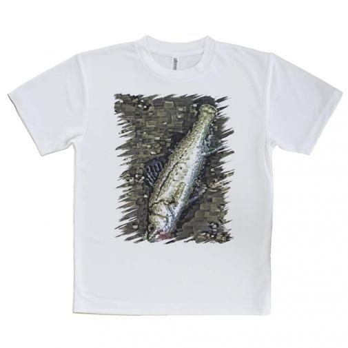 【Tシャツ】ルアーにヒットしたスズキ