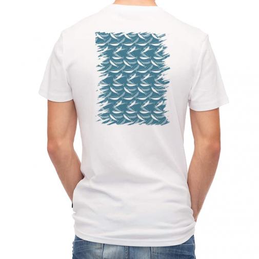 【Tシャツ】魚模様　イワシ　ブルー