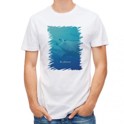 【Tシャツ】海の風景　マンタ(オニイトマキエイ)