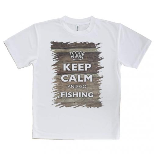 【Tシャツ】KEEP CALM AND OF FISHING　木目