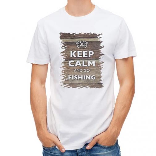 【Tシャツ】KEEP CALM AND OF FISHING　木目