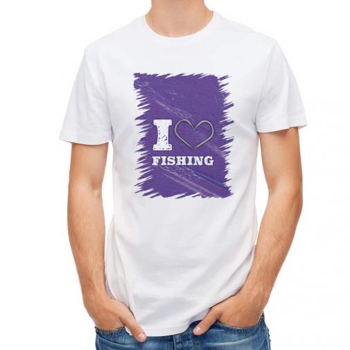【Tシャツ】I love Fishing Purple