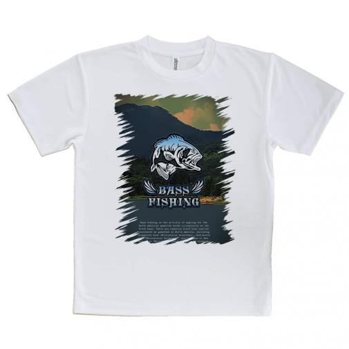 【Tシャツ】バスフィッシング　ローライダーフォント　ブルー