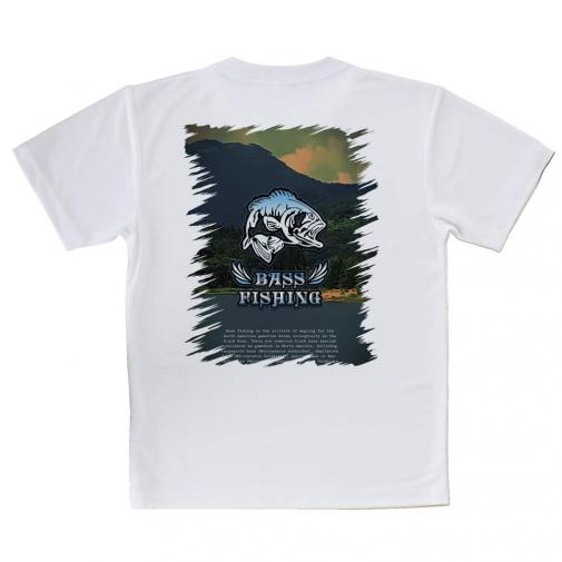 【Tシャツ】バスフィッシング　ローライダーフォント　ブルー
