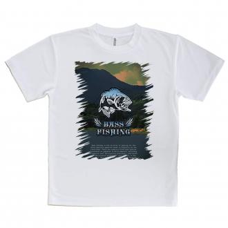 【Tシャツ】バスフィッシング　ローライダーフォント　ブルー