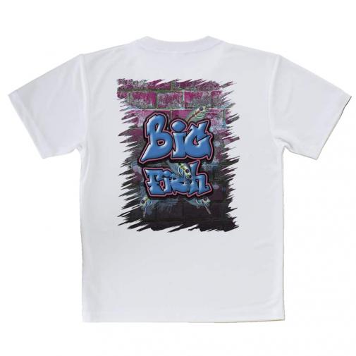 【Tシャツ】BIG FISH 壁落書き風　ブルー