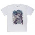 【Tシャツ】ブラックバスのバイト　ペイント風　ブルー