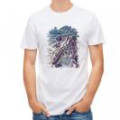 【Tシャツ】ブラックバスのバイト　ペイント風　ブルー