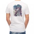 【Tシャツ】ブラックバスのバイト　ペイント風　ブルー