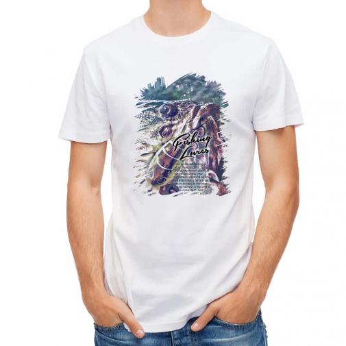 【Tシャツ】ブラックバスのバイト　ペイント風　ブルー