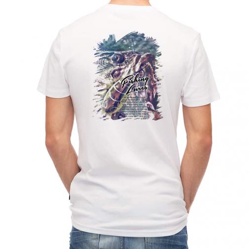 【Tシャツ】ブラックバスのバイト　ペイント風　ブルー