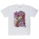 【Tシャツ】ブラックバスのバイト　ペイント風　レッド