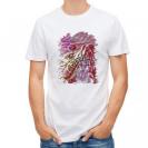 【Tシャツ】ブラックバスのバイト　ペイント風　レッド