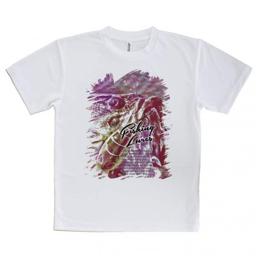 【Tシャツ】ブラックバスのバイト　ペイント風　レッド