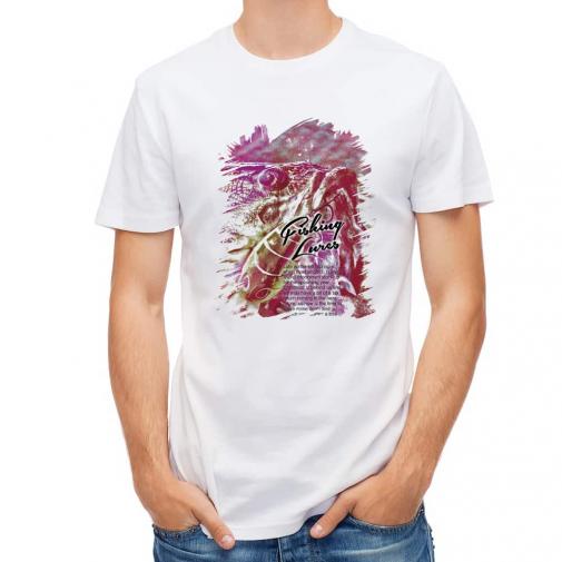 【Tシャツ】ブラックバスのバイト　ペイント風　レッド