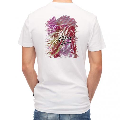 【Tシャツ】ブラックバスのバイト　ペイント風　レッド