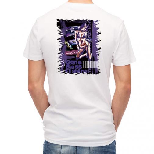 【Tシャツ】Gone Bass Fishing ローライダーポスター風　パープル