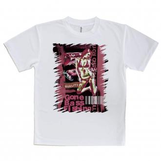 【Tシャツ】Gone Bass Fishing ローライダーポスター風　ライトレッド