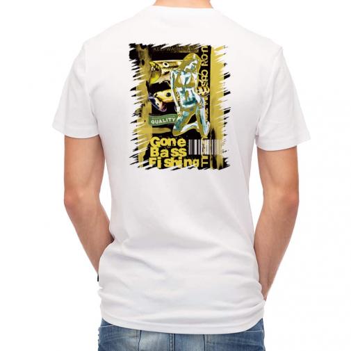 【Tシャツ】Gone Bass Fishing ローライダーポスター風　イエロー