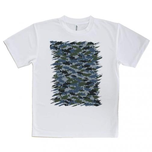 【Tシャツ】ブラックバス 迷彩柄 ブルー