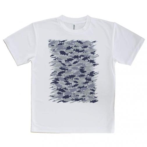 【Tシャツ】ブラックバス　迷彩柄　ライトブルー