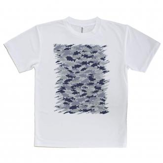【Tシャツ】ブラックバス　迷彩柄　ライトブルー