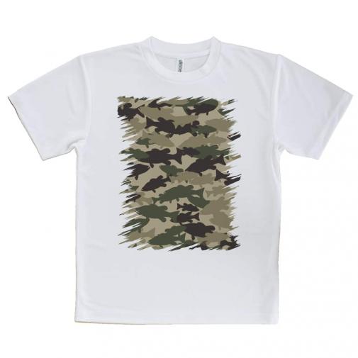 【Tシャツ】ブラックバス　迷彩大柄　ブラウンカラー