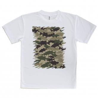 【Tシャツ】ブラックバス　迷彩大柄　ブラウンカラー