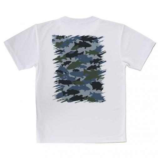 【Tシャツ】ブラックバス　迷彩大柄　ブルー