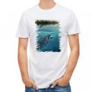 【Tシャツ】クローズアップ!　水中でニジマスが掛かった瞬間!