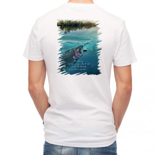 【Tシャツ】クローズアップ!　水中でニジマスが掛かった瞬間!