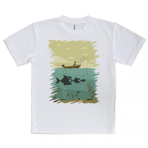 【Tシャツ】Fishing on the boat　イラスト