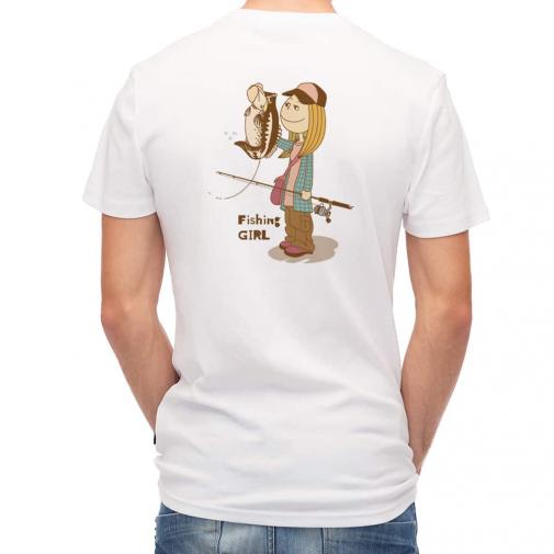 【Tシャツ】釣りガール　イラスト　ブラックバス