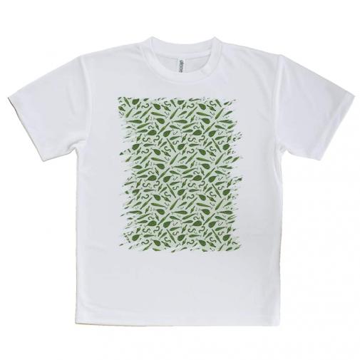 【Tシャツ】釣具のシームレスパターン　グリーン