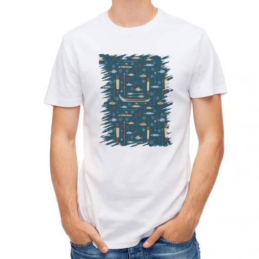 【Tシャツ】アメリカ先住民の漁具　シームレスデザイン